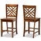 Baxton Studio Caron Modern and Contemporary Transitional Walnut Brown Finished Wood 2-Piece Counter Stool Set 180-11433-Zoro - alternate 1